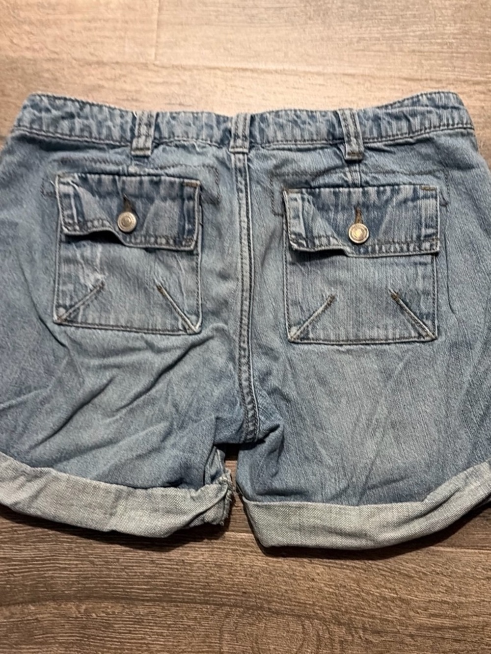 Vintage Route 66 Y2K Medium Wash Denim Jean Shorts Size 4 - Picture 2 of 6